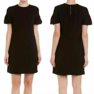TRINA TURK black Jacinta Petal Sleeve Mini shift dress size 4